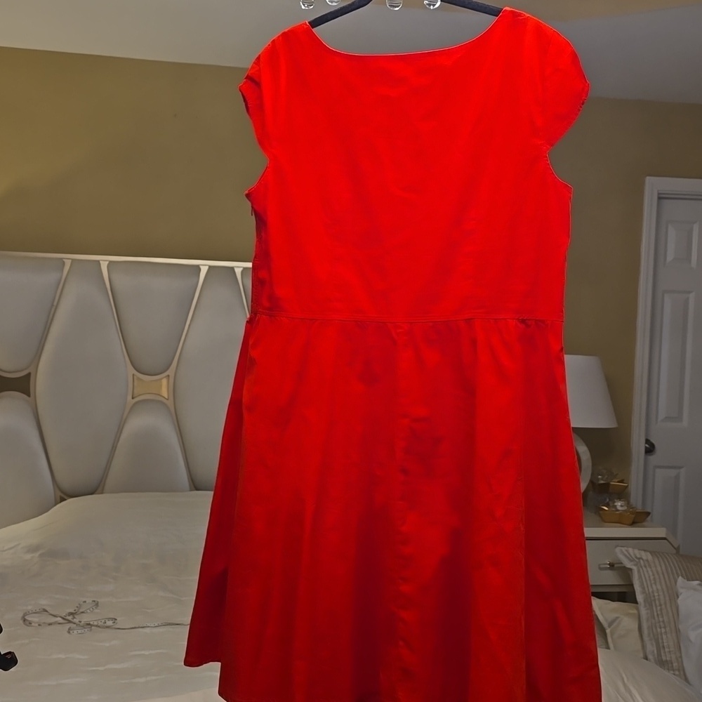 eShakti Cotton Vibrant Red Mini Dress - Picture 5 of 16